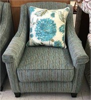 Upholstered Arm Chair with Throw Pillow