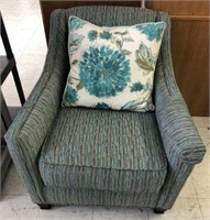 Upholstered Arm Chair with Throw Pillow