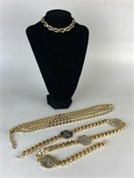 Chain Belt, Necklace & Vintage Choker Necklace