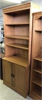 Wooden Shelving Unit with Lower Cabinet