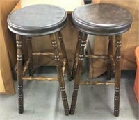 Wooden Barstools with Padded Seats