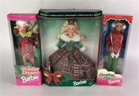 Selection of Christmas Barbie Dolls