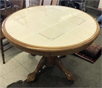 Pedestal Dining Table with Tile Inset Top