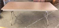 Wood & Metal 6 Foot Folding Table