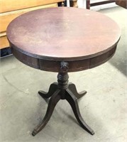 One Drawer Drum Table with Metal Claw Feet
