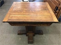 Oak Draw Leaf Table with Pedestal Base