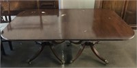 Double Pedestal Dining Table with Claw Feet on