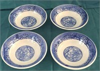 Set Of 4 Willow Ware Bowls