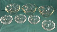 Lot of 7 Clear Glass Bowls