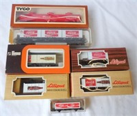 Lot of 7 Miniature Coca-Cola Train Cars