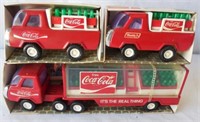 Lot of 3 Buddy L Coca-Cola Trucks NIB