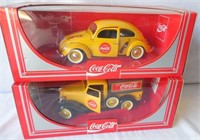 Pair of Coca-Cola Die Cast Cars NIB