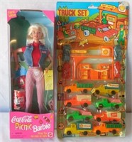 Coca-Cola Picnic Barbie NIB/Plastic Truck Set