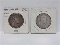 Newfoundland 50 cent silver, 2 coins