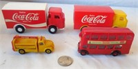 Lot of 4 Plastic Coca-Cola Vehicles