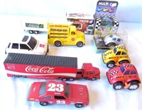Lot of 9 Asstd Vehicles-some Coca-Cola