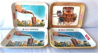 Lot of 4 Coca Cola Trays/ 3 Matching