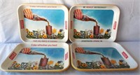 Lot of 4 Coca-Cola trays-Matching 10 1/2 x 13