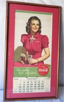 Framed Coca-Cola Calendar 1940