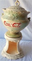 Coca-Cola Urn on Stand--Plastic 20 inches tall