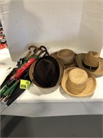 UMBRELLAS, STRAW HATS