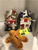 CHRISTMAS HOUSES, GINGERBREAD MAN PLATE