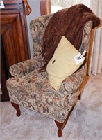 Lovely, upholstered wing chair 42" t x 24" w &