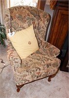 Lovely, upholstered wing chair 42" t x 24" w &