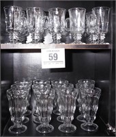 All glassware on 2 shelves