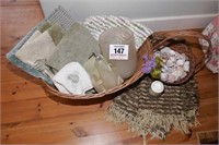 Baskets w/ towels, rugs & more