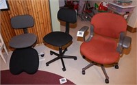 Office chairs (3) & 1 cushion