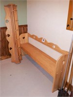 Nice, wooden bench 32" t x 61" w x 12" d w/