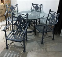 Aluminum Pompeii Patio Table w 4 Chairs Z17B