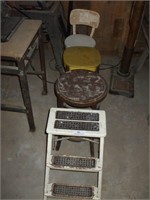 4 STOOLS, WHITE STEP STOOL WAS REMOVED