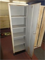 5 Shelf Metal Cabinet (18" x 12" x 62") -bent door