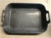 Gray enamelware pan