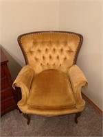 Wingback yellow Chair, Vintage