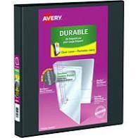 Avery Clear Cover Durable 3-Ring Binder, Black