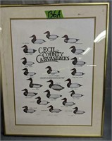 Signed Numbered Cecil County Canvasbacks Poster