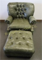 Lauren Leather Chair & Ottoman Hand Crafted