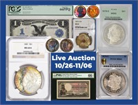 High Grade PCGS & NGC Rainbow Toned Coin/Currency Auction