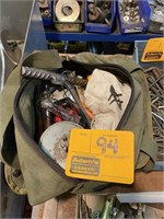 Canvas Tool Bag with Assorted Tools and Supplies