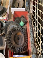 Lot Wire Wheels and 1/4 Mounted Brushes