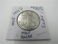 1945-P Walking Liberty, WWII, Silver