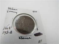 1910 Britain 1/2 Penny, EF