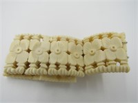 Vintage Ivory Carved Flower Bracelet