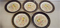 Lot of 5 Century by Salem Floral Dinner Plates