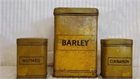 RARE Vintage Barley Cinnamon  Nutmeg Canisters