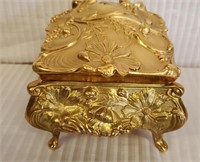 Beautiful Gold Victorian Heavy Metal Trinket Box