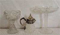 Beautiful Lot of Crystal Candy Dishes & Creamer